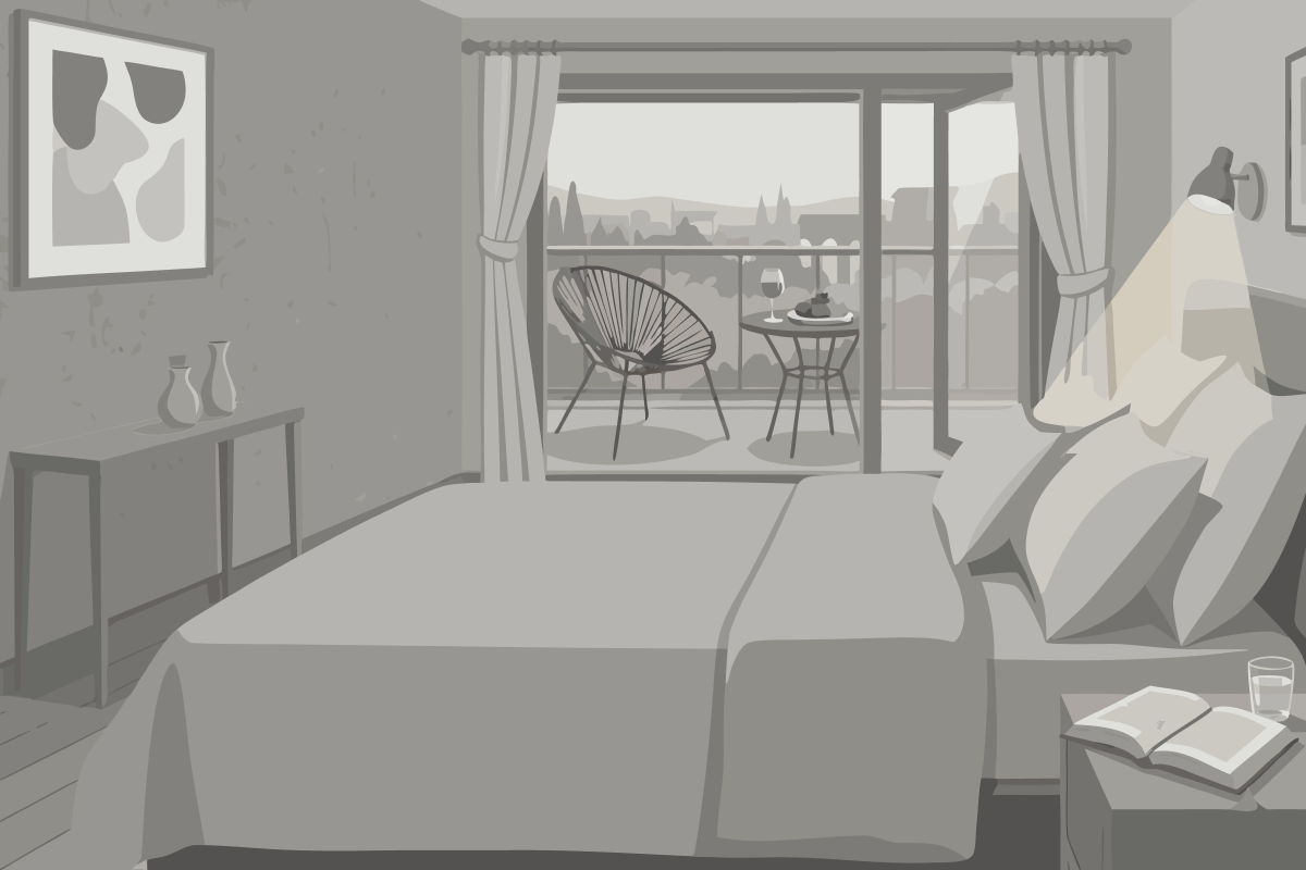 Chambre Double ou Lits Jumeaux avec Salle de Bains